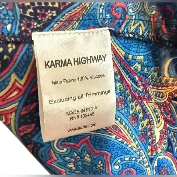 Karma Highway Silky Maxi Dress OS Long Off Shoulder Flare Sleeves Smocked Boho - Picture 5 of 5